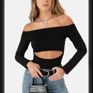 LONGSLEEVE STRAPLESS  CUTOUT BODY SUIT